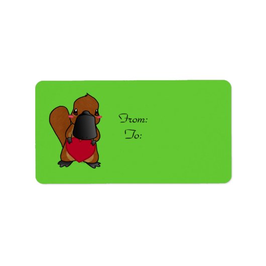 Étiquette Cute Platypus (Devant)