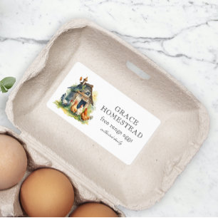 Étiquette Cute Poulet Coop Farm Oeuf Carton