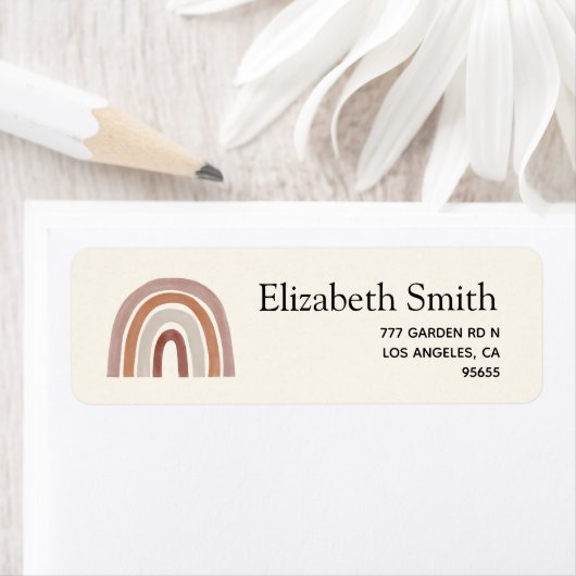 Étiquette Cute Rainbow Boho Baby Shower (En situation)