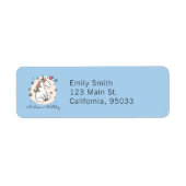 Étiquette Cute Rainbow Unicorn Stars Coeurs Anniversaire (Devant)