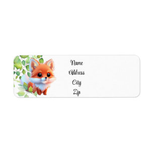 Étiquette Cute renard dessin bois animaux forêt amis de la f