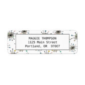 Étiquette Cute Retro Mid Century Starburst atomique (Devant)