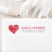 Étiquette Cute rose Valentines Coeur À petits pois blancs (En situation)