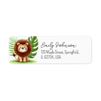 Étiquette Cute Safari Lion Birthday