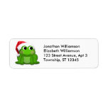 Étiquette Cute Santa Hat Frog Christmas Retourner l'adresse<br><div class="desc">Adorablement mignon ! Customisez avec votre adresse.</div>