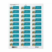 Étiquette Cute Sea Turtle in the Ocean Cartoon (Feuille entière)