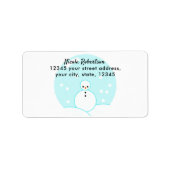 Étiquette Cute Snowglobe Snowman Adresse de retour (Devant)