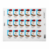 Étiquette Cute Snowman Christmas Holiday Adresse de retour (Feuille entière)
