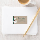 Étiquette Cute Snowman Nouvelle maison Adresse de retour (En situation)