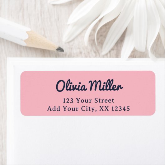 Étiquette Cute Soft Pink - Trendy Address Label (En situation)
