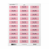 Étiquette Cute Soft Pink - Trendy Address Label (Feuille entière)