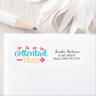 Étiquette Cute Spring Pâques Cottontail Trail Adresse de pla