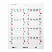 Étiquette Cute Sugar Plums Holiday Bonjour Mon Nom Est Stick (Feuille entière)