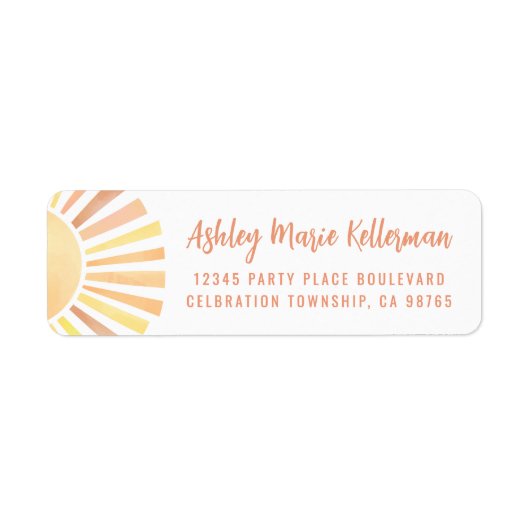 Étiquette Cute Sun Return Address (Devant)