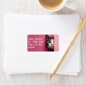 Étiquette Cute Tabby Cat Peeks (En situation)