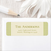 Étiquette Cute Tartan Plaid Russe Noël Adresse de retour (En situation)