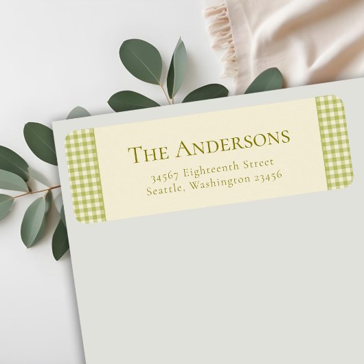 Étiquette Cute Tartan Plaid Russe Noël Adresse de retour