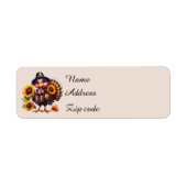 Étiquette Cute Thanksgiving dinde personnalisable (Devant)