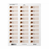 Étiquette Cute Thanksgiving dinde personnalisable (Feuille entière)