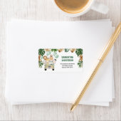 Étiquette Cute Tropical Safari Wild Animaux Retourner Adress (En situation)