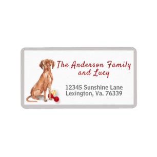 Étiquette Cute Vizsla et Toys Family Return Adresse