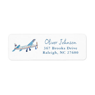 Étiquette Cute watercolor Airplane Baby boy