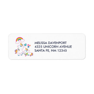 Étiquette Cute White Unicorns Magical Mama & Baby