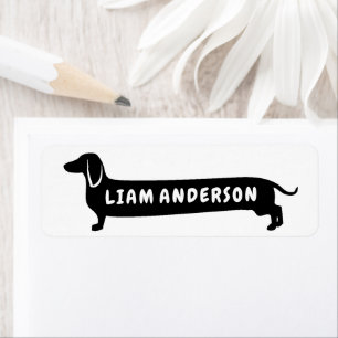 Étiquette Cute Wiener Dog Custom Name Label