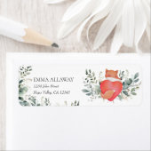 Étiquette Cute Woodland Animaux Rustic Boho Adresse de retou (En situation)