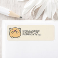 Cute Yellow Kawaii Hamster Adresse de retour