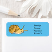 Étiquette Cute yellow snail cartoon (En situation)