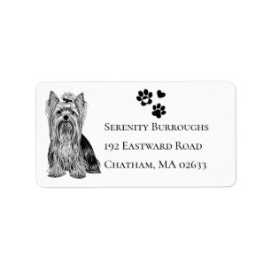 Étiquette Cute Yorkshire Terrier Amoureux des chiens chiot Y