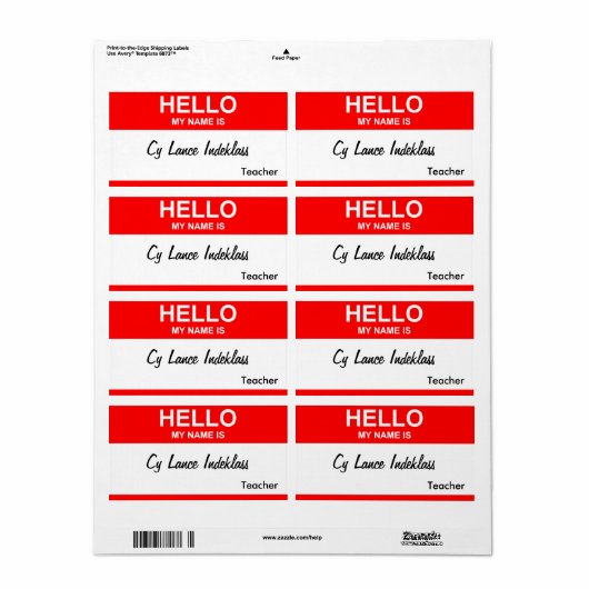 Étiquette Cy Lance Indeklass (Feuille entière)