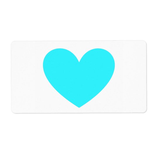 Étiquette Cyan Heart (Devant)