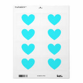 Étiquette Cyan Heart (Feuille entière)