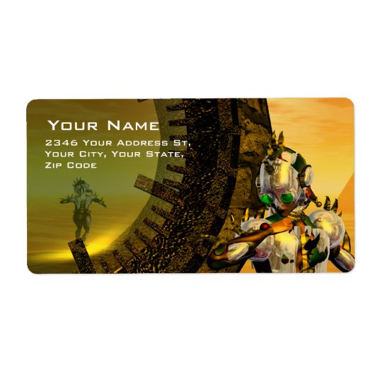 Étiquette CYBORG TITAN DANS LE DÉSERT D'HYPERION Sci-Fi (Devant)