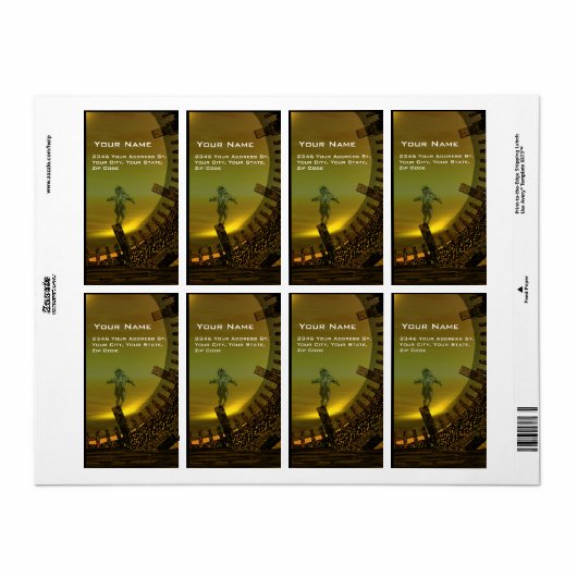 Étiquette CYBORG TITAN DANS LE DÉSERT D'HYPERION Sci-Fi (Feuille entière)