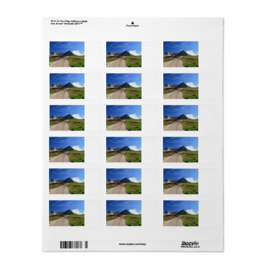 Étiquette cyclisme sur Dolomites (Feuille entière)