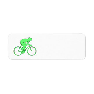 Étiquette Cycliste en vert.