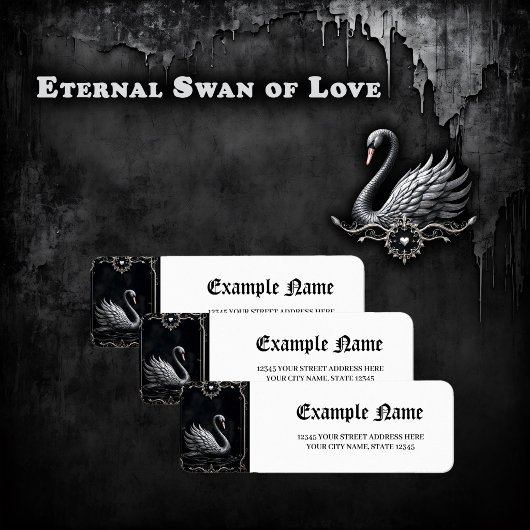 Étiquette Cygne éternel de l'amour, pour toujours commence i