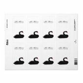 Étiquette cygne noir (Feuille entière)