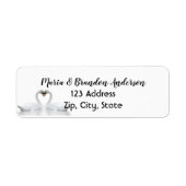 Étiquette cygnes blancs mariages élégants simples (Devant)