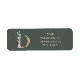 Étiquette D Monogramme Floral Personnalisé