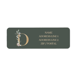 Étiquette D Monogramme Floral Personnalisé