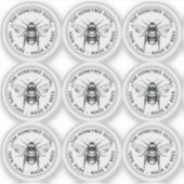 Étiquette d'abeille transparent pour bougies, jarr (Devant)