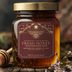 Étiquette d'abeilles à miel à miel de Tarot de cui