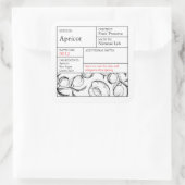 Étiquette d'abricot noir et blanc (Sac)