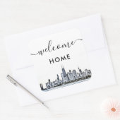 Étiquette d'accueil de Chicago Skyline (Enveloppe)