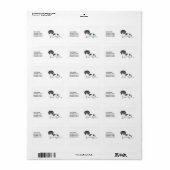Étiquette Dachshund à poil long piebalde noir et feu & Texte (Feuille entière)