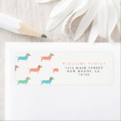 Étiquette Dachshund coloré (En situation)